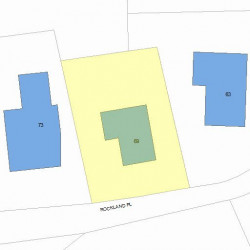 69 Rockland Pl, Newton MA  02464-1214 plot plan
