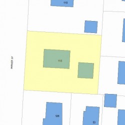 118 Parker St, Newton MA  02459-2552 plot plan