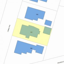 122 Lowell Ave, Newton MA  02460-1503 plot plan