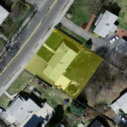 116 Lexington St, Newton MA  02466-1346 aerial view