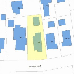 389 Newtonville Ave, Newton MA 02460-1928 plot plan