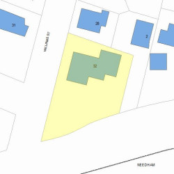 32 Williams St, Newton MA  02464-1349 plot plan