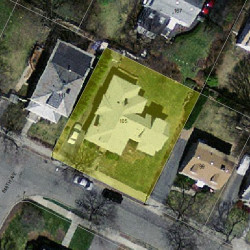 105 Cleveland St, Newton MA  02465-1562 aerial view