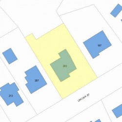 203 Lincoln St, Newton MA 02461-1327 plot plan
