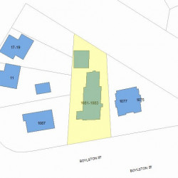 1081 Boylston St, Newton MA  02461-1344 plot plan