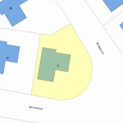 33 Maynard St, Newton MA  02465-1343 plot plan