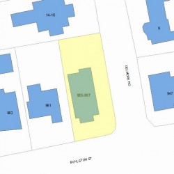 955 Boylston St, Newton MA  02461-1505 plot plan