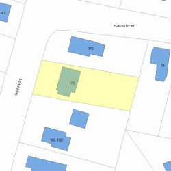 176 Cherry St, Newton MA 02465-1242 plot plan