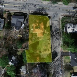 1032 Beacon St, Newton MA  02459-1742 aerial view