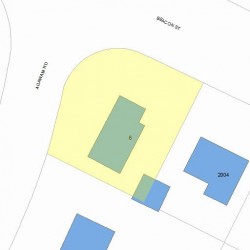 6 Agawam Rd, Newton MA 02468-1303 plot plan