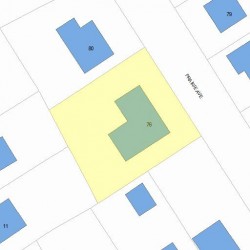 76 Prairie Ave, Newton MA  02466-1615 plot plan