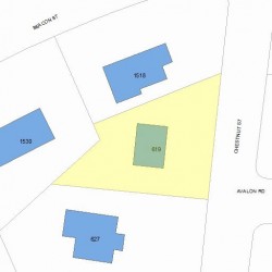 619 Chestnut St, Newton MA  02468-1605 plot plan