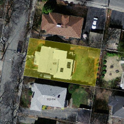 108 Adena Rd, Newton MA  02465-1620 aerial view