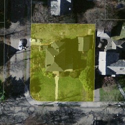 497 Ward St, Newton MA  02459-1108 aerial view