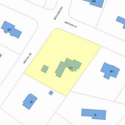349 Dedham St, Newton MA 02459-2902 plot plan