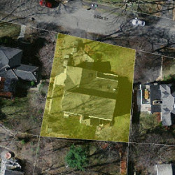 128 Gibbs St, Newton MA  02459-1928 aerial view