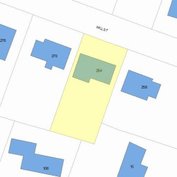 264 Mill St, Newton MA  02460-2436 plot plan