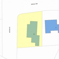 24 Regina Rd, Newton MA  02466-1421 plot plan