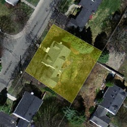 92 Sheridan St, Newton MA  02465-1056 aerial view