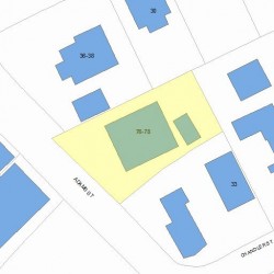 76 Adams St, Newton MA  02458-1127 plot plan
