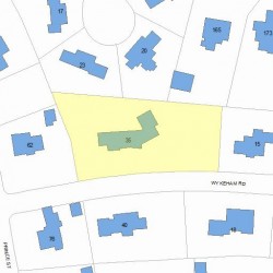 35 Wykeham Rd, Newton MA  02465-2419 plot plan