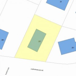 257 Auburndale Ave, Newton MA 02466-1603 plot plan