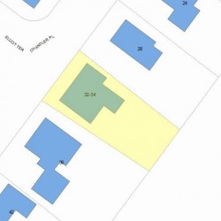 32 Chandler Pl, Newton MA 02464-1402 plot plan