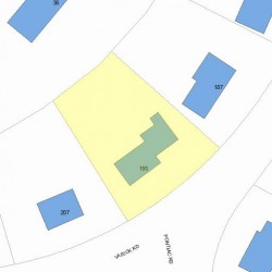 195 Varick Rd, Newton MA  02468-1827 plot plan