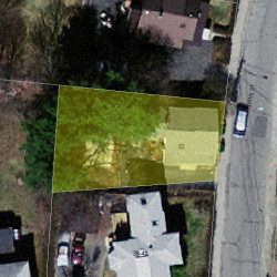 53 Curve St, Newton MA  02465-2206 aerial view