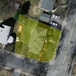 215 Cherry St, Newton MA  02465-1245 aerial view
