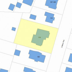 121 Lowell Ave, Newton MA 02460-1521 plot plan