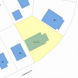 415 Albemarle Rd, Newton MA  02460-1357 plot plan