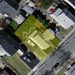 51 Clinton St, Newton MA 02458-1231 aerial view