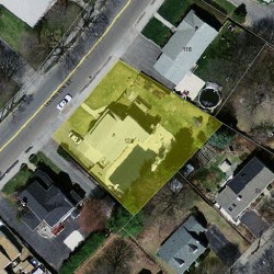 124 Lexington St, Newton MA 02466-1346 aerial view