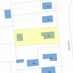 383 Lexington St, Newton MA  02466-1515 plot plan