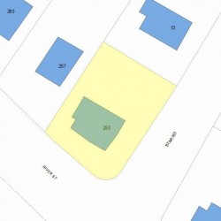 253 River St, Newton MA  02465-1435 plot plan