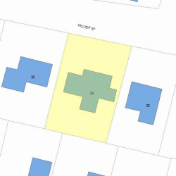 24 Hilltop St, Newton MA  02458-1819 plot plan