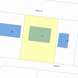 44 Upham St, Newton MA  02465-1520 plot plan