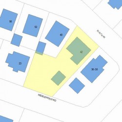 42 Eliot Ave, Newton MA  02465-1711 plot plan