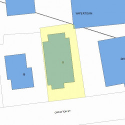 11 Carleton St, Newton MA  02458-1604 plot plan