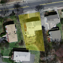 1254 Beacon St, Newton MA  02468-1717 aerial view