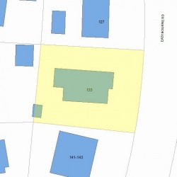 133 Eastbourne Rd, Newton MA  02459-1605 plot plan