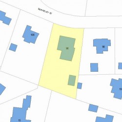 96 Berkeley St, Newton MA 02465-2619 plot plan