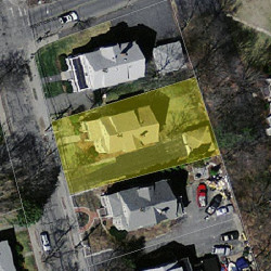 44 Harvard St, Newton MA 02460-2003 aerial view