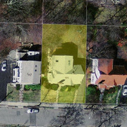 111 Parker Ave, Newton MA  02461-1814 aerial view