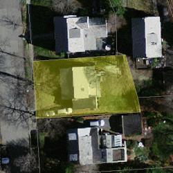 10 Magnolia Ave, Newton MA  02458-2711 aerial view