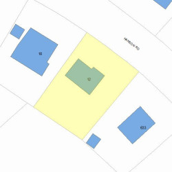 12 Hanson Rd, Newton MA 02459-3517 plot plan