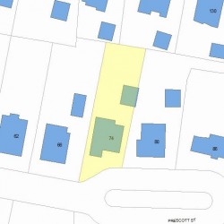 74 Prescott St, Newton MA 02460-1719 plot plan
