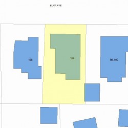 104 Eliot Ave, Newton MA  02465-1728 plot plan