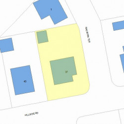 37 Hillside Rd, Newton MA  02461-1440 plot plan